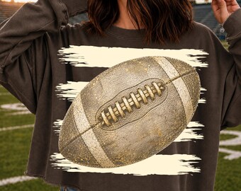 Retro-Fußball-PNG, kokettes Geparden-Cheerleader-Mama-Sport-Spieltags-Feeling, digitaler Download, Friday Night Lights, trendige Streifen, gemütliches Herbstshirt