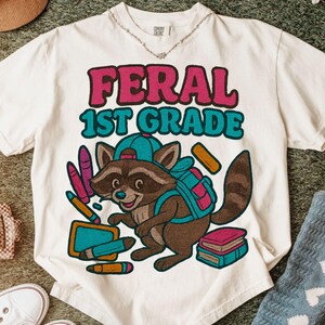 First Grade School Png, Funny Racoon Shirt Png, Teacher 1st Grade Png, Kids Back To School Shirt Design, First Day of School Digital Print