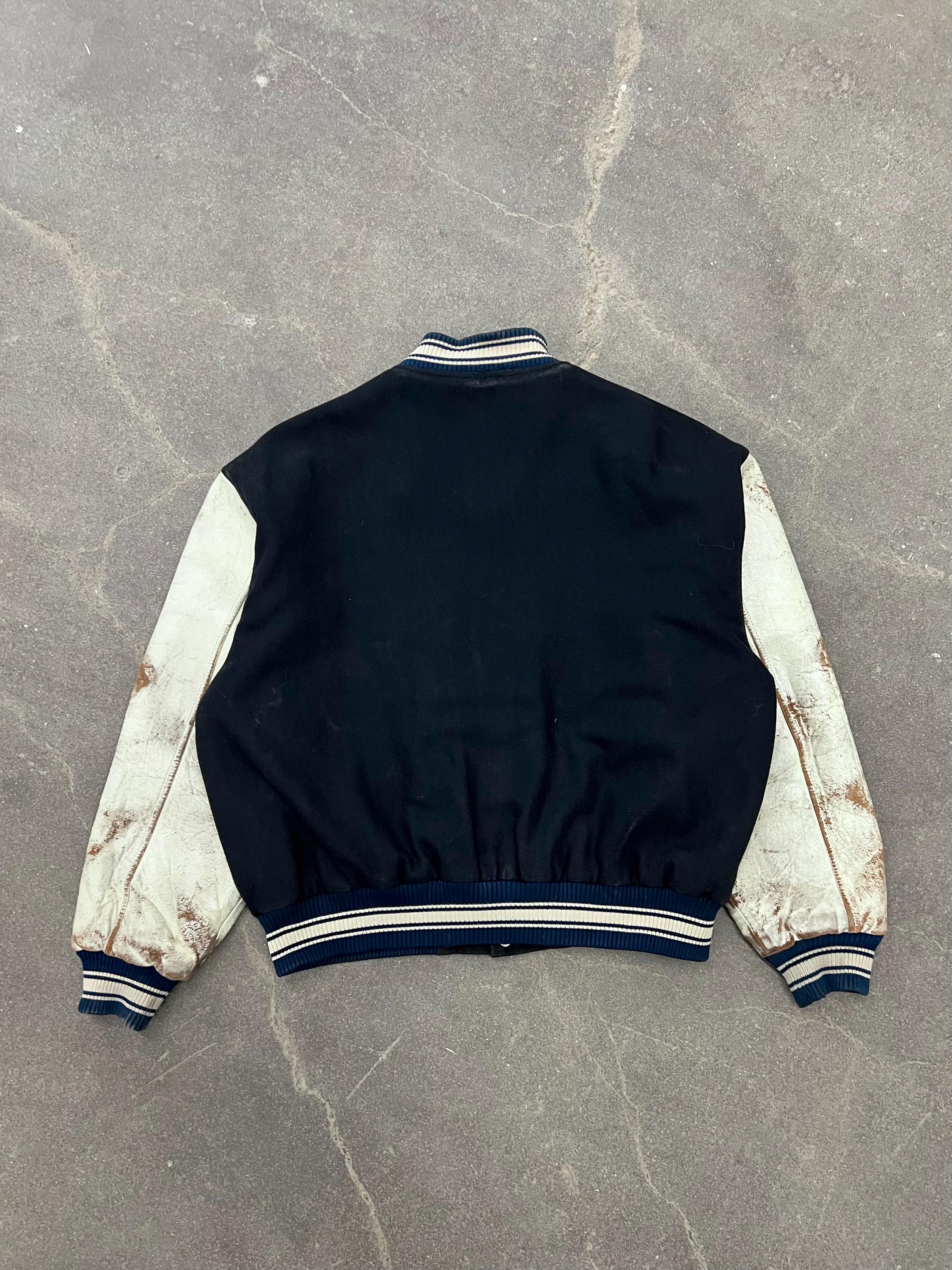 Vintage 1980's/1990's Eddie Bauer Wool & Leather Letterman Varsity