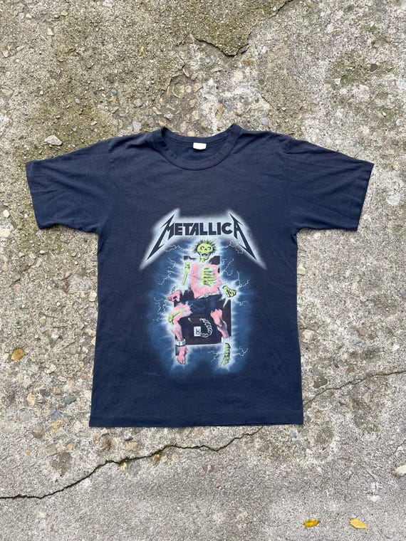 Vintage 1987 Metallica Kill Em All Double Sided Graphic Band T 