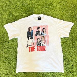 bon jovi 1987 ツアーTシャツ 80s Vintage Bon Jovi 1987 Rare Band Music Tour Black Medium T