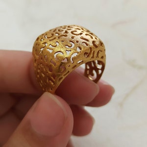 Chunky Silver Ring, Antique Ring, Statement Ring, Large Silver Ring, Sterling Silver Ring, Boho Ring, Filigree Ring, Delicate Ring for Women