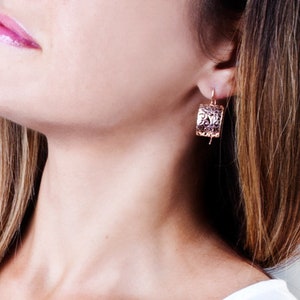 Rose Gold Earrings, Spanish Earrings, Women Earrings, Filigree Earrings, Dangling Earings, Delicate Lace Earrings, Gold, Sterling Silver image 2