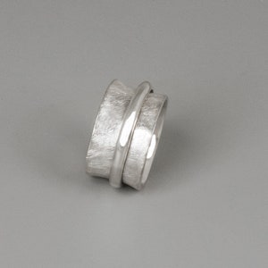 Sterling Silver Spinner Ring, Mediation Ring, Spinner Ring Silver, Silver Ring, Fidget Ring, Large Ring, Spinner Wedding Ring, Worry Ring