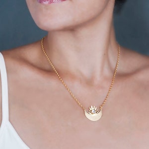 Sonne Mond Halskette, Mondstein Halskette, Gold Sun Halskette, Mondstein Anhänger, Mond Halskette, Boho Chunky Halskette, einzigartiger Schmuck, Silber Sun