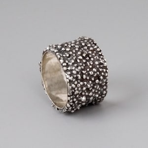 Mens Wedding Band, Oxidized Silver Ring, Mens Ring, Thick Ring, Wide Silver Ring, Large Ring, Ring for Women, Sterling Silver Ring