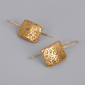 Rose Gold Earrings, Spanish Earrings, Women Earrings, Filigree Earrings, Dangling Earings, Delicate Lace Earrings, Gold, Sterling Silver image 8