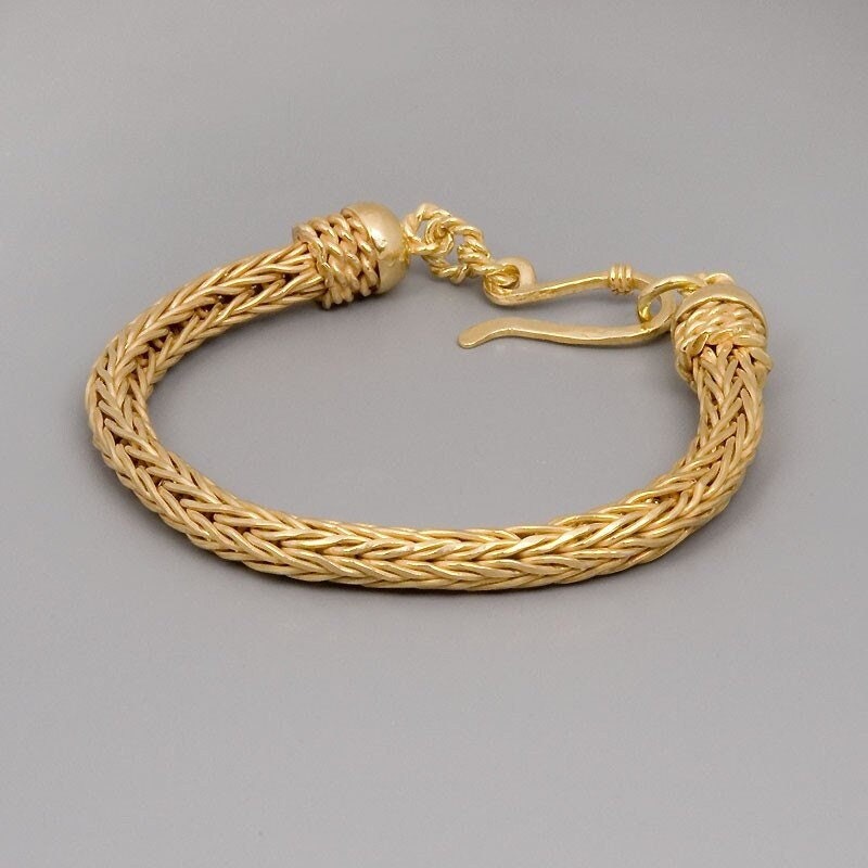 Gold Viking Knit Bracelet Viking Mens Bracelet Thick Womens