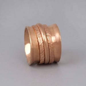 Gold Spinner Ring, Triple Ring, Spinning Ring, Wide Ring, Large Ring, Chunky Ring, Boho Gold Ring, Meditation Ring, Statement Ring, Big Ring image 3