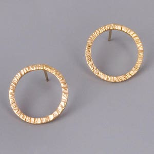 Open Circle Earrings, Black Silver Earrings, Oxidized Silver Earrings, Circle Stud Earrings, Hoops Stud Earrings, Gold, Rose Gold, Boho Stud image 8