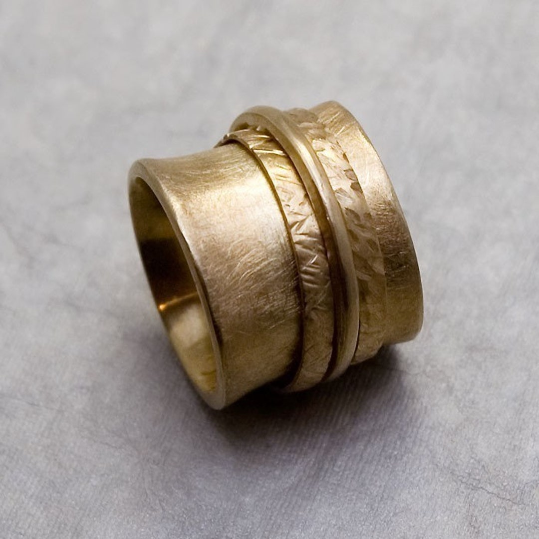 Gold Spinner Ring Chunky Gold Ring Rose Gold Spinner Ring - Etsy
