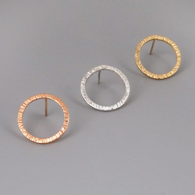 Open Circle Earrings Circle Stud Earrings Gold Stud Etsy