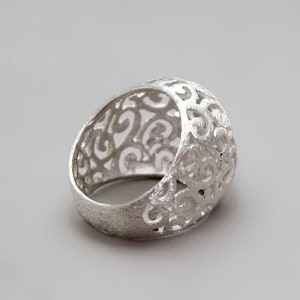 Large Celtic Ring Sterling Silver Filigree Ring Silver Lace - Etsy