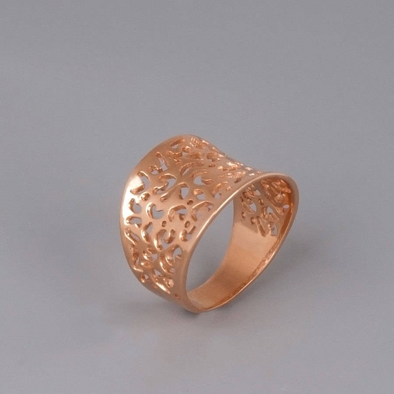 Rose Gold Filigree Ring Rose Gold Ring Ethnic Ring Indian - Etsy