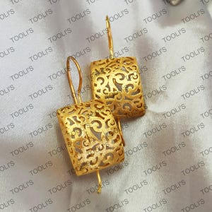 Boucles d&#39;oreilles en filigrane d&#39;or : boucles d&#39;oreilles en dentelle victorienne en argent sterling