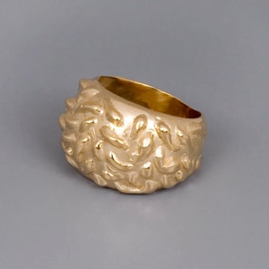 Large Gold Ring, Chunky Gold Ring, Boho Ring Gold, Statement Ring, Rocker Ring, Organic Ring, Unique Ring, Mens Ring, Womens Ring, Big Ring
