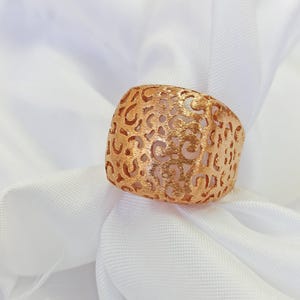 Gold Lace Ring, Chunky Gold Ring, Celtic Ring, Filigree Ring, Statement Ring, Victorian Ring, Ortiental Jewely, High Ring, Large Ring Gold
