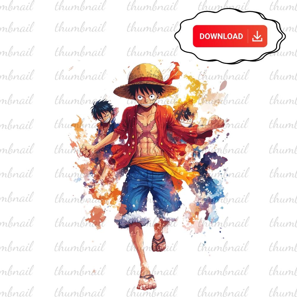 Anime One Piece Digital Downloads For T-Shirts, Stickers, And Mugs: Luffy Png, Wallpaper, And Clipart. Onlytee