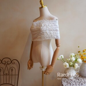 Lace Bridal Cape,Bridal Beaded Flowers Lace Wedding Cape,Lace Cape Shawl For Wedding Dress,Wedding Bolero Topper,Summer Shoulder Cape
