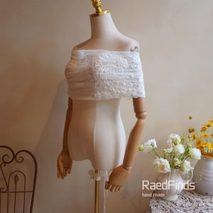 Bridal Lace Wedding Cape,Shiny Beading Lace Bridal Cape,Lace Cape Shawl For Wedding Dress,Wedding Bolero Topper,Summer Shoulder Cape