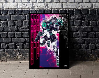 Cyberpunk Mecha Poster | Futuristic Robot Wall Art | Sci Fi Anime Print | Gaming Room Decor | Japanese Cyberpunk Art