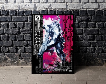 Cyberpunk Soldier Poster | Futuristic Military Wall Art | Sci Fi Anime Print | Tactical Warrior Art | Gaming Room Decor