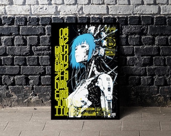 Cyberpunk Android Poster | Female Cyborg Wall Art | Futuristic Sci Fi Anime Print | AI Robot Art | Japanese Cyberpunk Decor