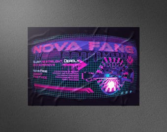 A3 Cyberpunk Sci-Fi Weapon Poster | Futuristic Neon Wall Art | Gaming & Tech Decor
