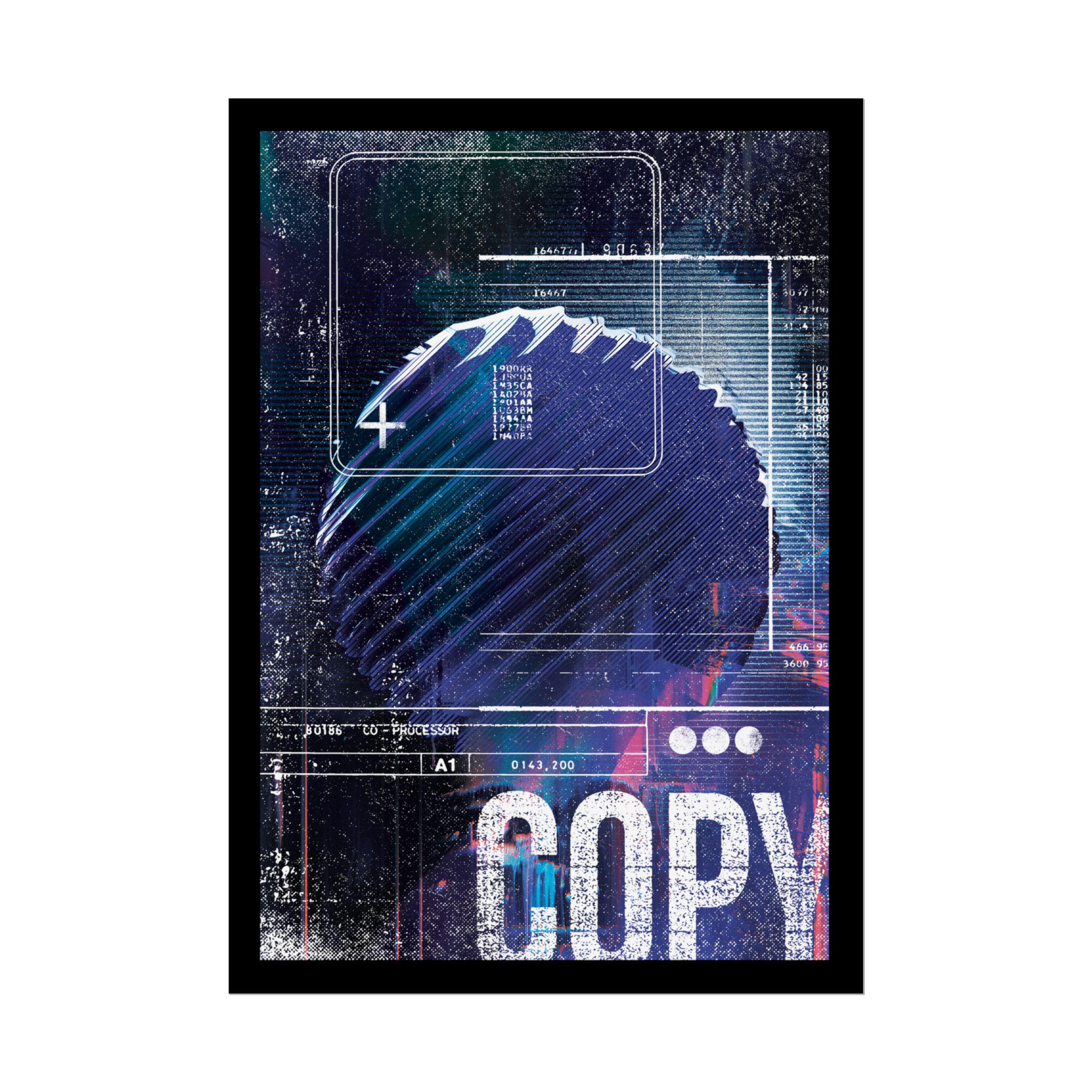 A3 Cyberpunk Abstract Poster | Futuristic Digital Art Print | Sci-fi ...