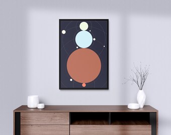 Space Planets Rolled Posters, Solar System Pop Art Graphic Design Geometry Wall Decor, Astronomy Art Prints, Dorm Room Decor, Classroom