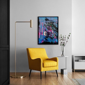Cyberpunk Inspired Abstract Artwork, Glitch Art, Futuristic Aesthetics, Neon Colors, Tech-Inspired Decor A3 Poster image 1