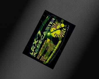 A3 Cyberpunk Sci-Fi Weapon Poster | Futuristic Neon Wall Art | Gaming & Tech Decor