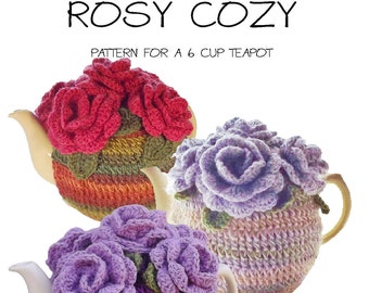 Rose Tea Cozy Crochet Pattern: 6-Cup Teapot (PDF Pattern)