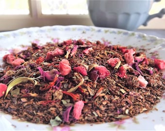 Strawberry Rose, Caffeine Free Rooibos, Loose Leaf, Garden Party Tea