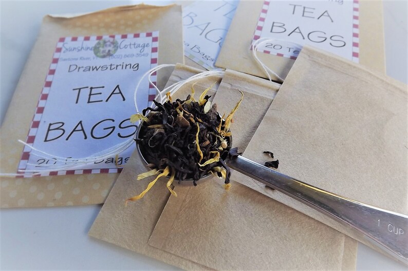 Paper Drawstring Single Use Tea Bags Unbleached DIY Cotton Etsy