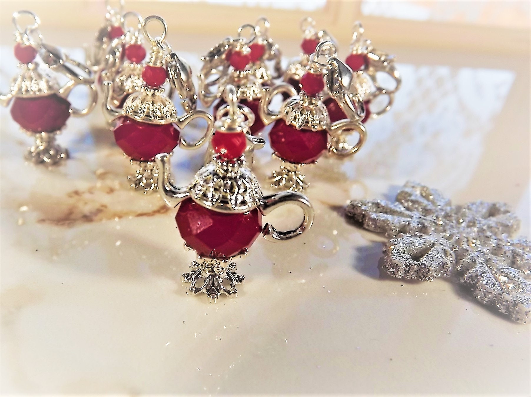 Crystal Tea Pot Charms Tea Cup Charms Party Favors Etsy
