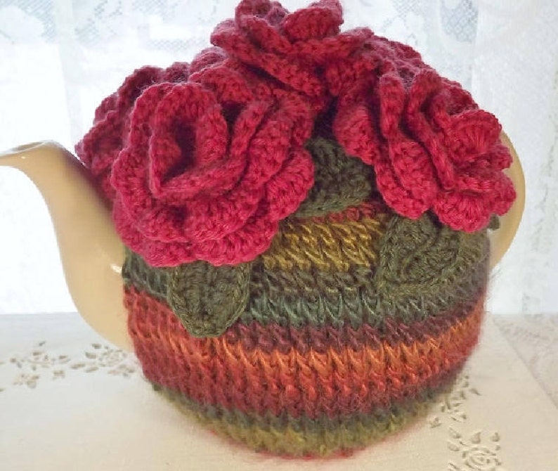 6 Cup Tea Cozy Pattern, Rose Tea Cozy Pattern, Crochet Tea Cozy Pattern, DIY Tea Cozy Pattern, PDF Tea Cozy Pattern image 4