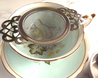 Tea Strainer, Vintage Style Tea Strainer With Drip Bowl, Traditional Tea Strainer, Tea Lover's Gift