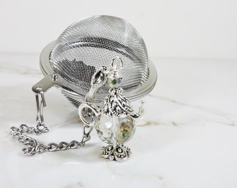 Aurora Borealis Teapot Charm, Tea Pot Charm, Tea Ball, Loose Leaf Tea Infuser, Tea Strainer