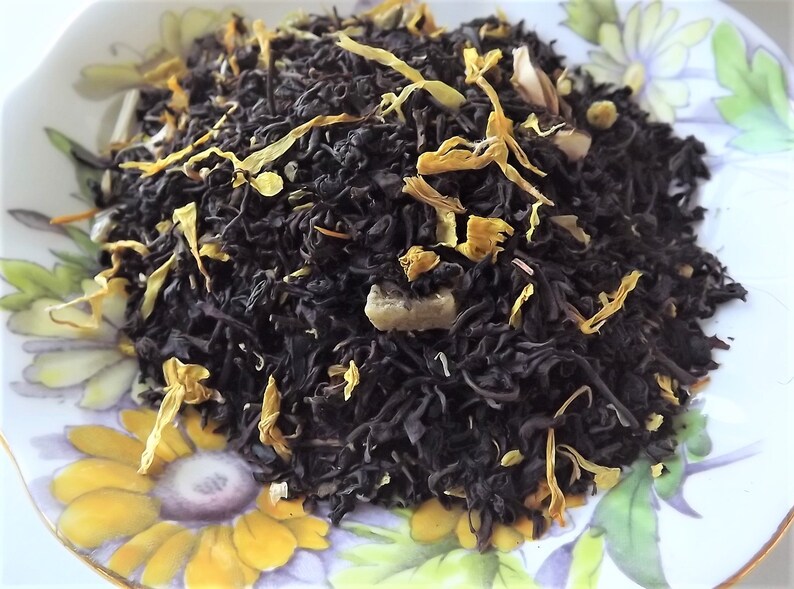 Té The Bee's Knees, hojas sueltas, té negro, té de miel, té de limón, té de fiesta en el jardín imagen 2