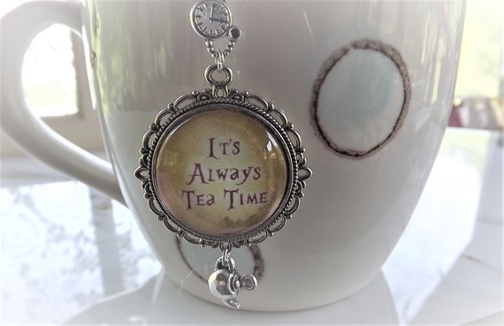 Alice in Wonderland Tea Infuser: Antiqued Silver Tea Party Favor