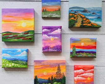 Mini Original Hand-painted Nature Landscapes Art