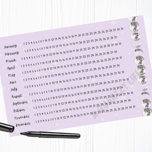 Moon Phases Period Cycle Tracker Calendar