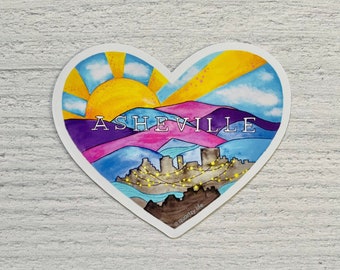 Asheville Blue Ridge Heart Magnet | Love Magnet | Asheville NC Fridge Magnet