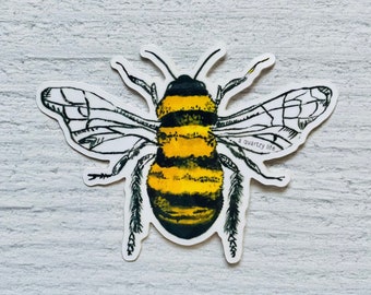 Bumble Bee Sticker | Cute Bee Sticker for Laptop, Water Bottle, Car | Bee Decal