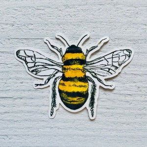 Bumble Bee Sticker | Cute Bee Sticker for Laptop, Water Bottle, Car | Bee Decal