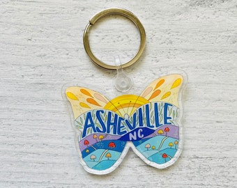 Asheville Keychain | Asheville Butterfly Keychain Gift