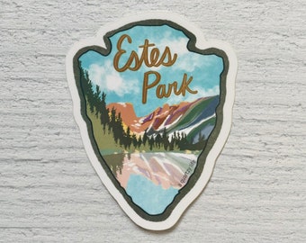 Estes Park Rocky Mountain Sticker for Water Bottle, Laptop, Car