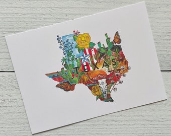 Texas Card | Texas Southern Souvenir | Longhorn Card | Americana Stationary