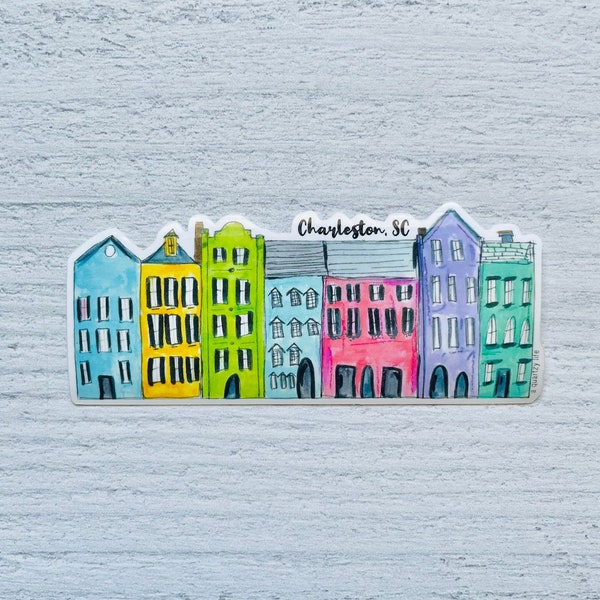 Charleston Sticker | Rainbow Row Sticker | Charleston South Carolina Sticker